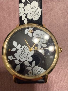kate spade Black and White Floral Dial Watch
